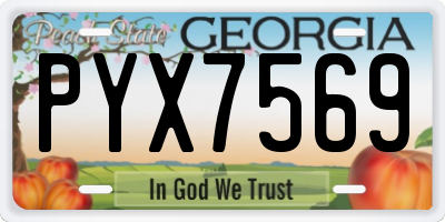 GA license plate PYX7569
