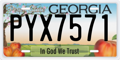 GA license plate PYX7571
