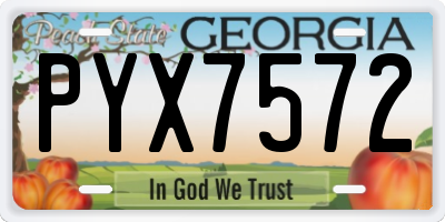 GA license plate PYX7572