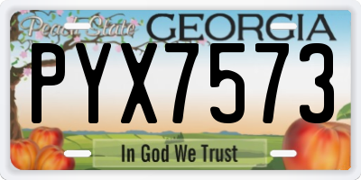 GA license plate PYX7573