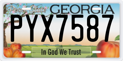 GA license plate PYX7587
