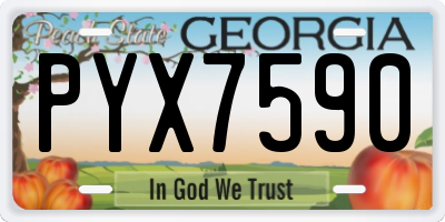 GA license plate PYX7590