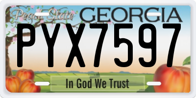 GA license plate PYX7597