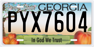 GA license plate PYX7604