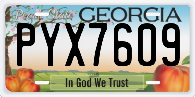 GA license plate PYX7609
