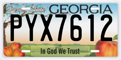 GA license plate PYX7612