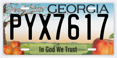 GA license plate PYX7617
