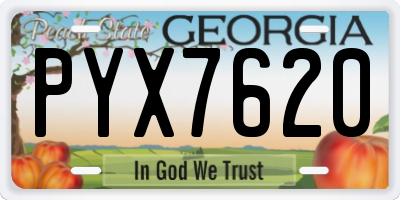 GA license plate PYX7620