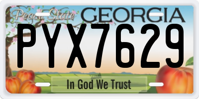 GA license plate PYX7629
