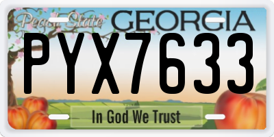 GA license plate PYX7633