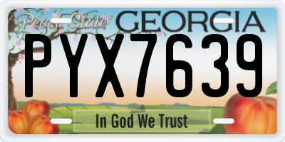 GA license plate PYX7639