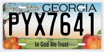 GA license plate PYX7641