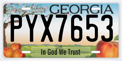 GA license plate PYX7653