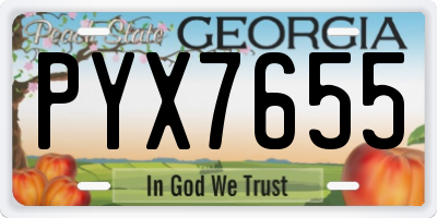 GA license plate PYX7655