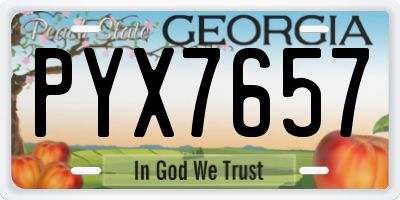 GA license plate PYX7657