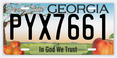 GA license plate PYX7661