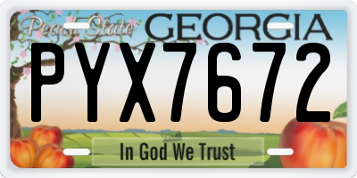 GA license plate PYX7672