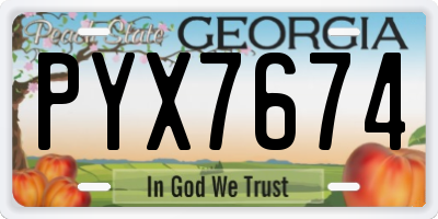 GA license plate PYX7674