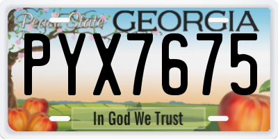 GA license plate PYX7675