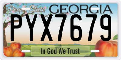 GA license plate PYX7679