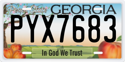GA license plate PYX7683