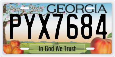 GA license plate PYX7684