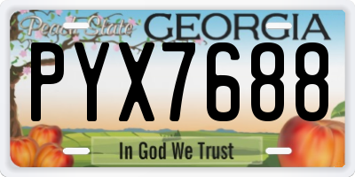 GA license plate PYX7688
