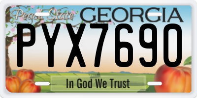 GA license plate PYX7690