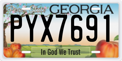 GA license plate PYX7691