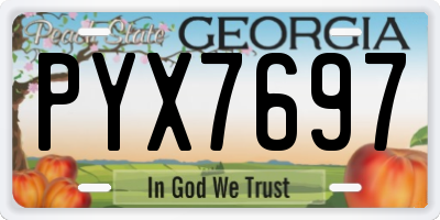 GA license plate PYX7697