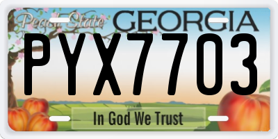 GA license plate PYX7703