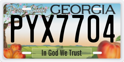 GA license plate PYX7704