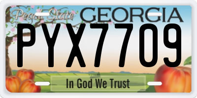 GA license plate PYX7709