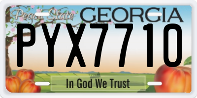 GA license plate PYX7710
