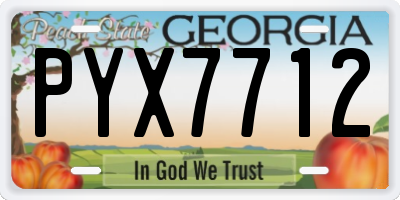 GA license plate PYX7712