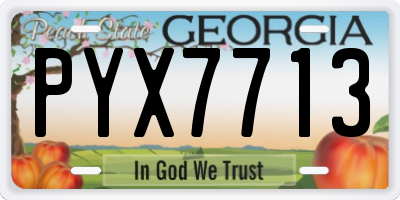 GA license plate PYX7713