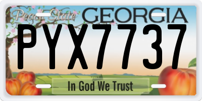 GA license plate PYX7737