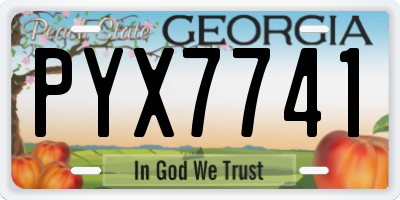 GA license plate PYX7741