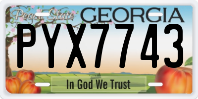 GA license plate PYX7743
