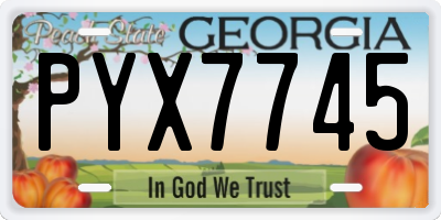 GA license plate PYX7745