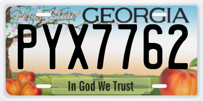 GA license plate PYX7762