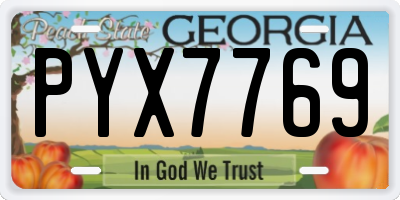 GA license plate PYX7769