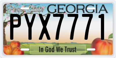 GA license plate PYX7771