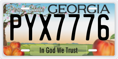 GA license plate PYX7776