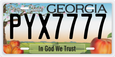 GA license plate PYX7777