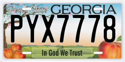 GA license plate PYX7778