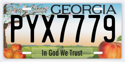GA license plate PYX7779