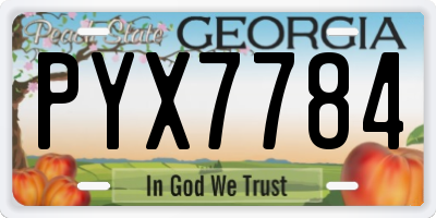 GA license plate PYX7784