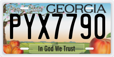 GA license plate PYX7790