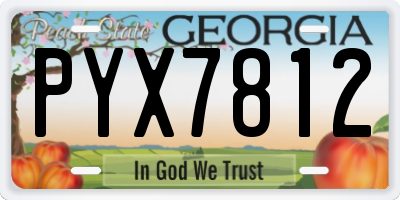 GA license plate PYX7812